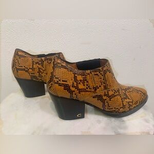 Coach Perri snakeskin booties - never worn!